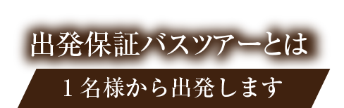 出発保証バスツアーとは。1名様から出発おすすめバスツアー